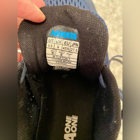 Hoka One Clifton 7 Running Sneaker Navy Blue Men’s size US 9.5 - Picture 6 of 10